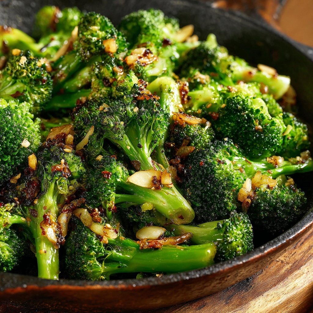 Brokkoli Pfanne Mit Knoblauch