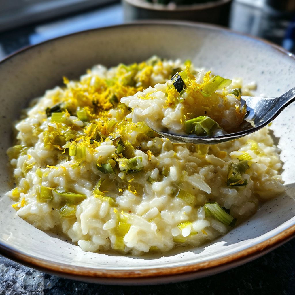 Risotto mit Lauch und Zitrone