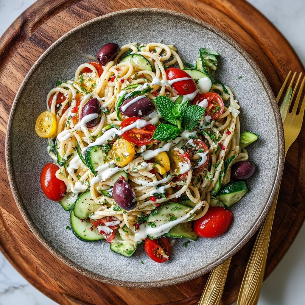 Mediterraner Nudelsalat Mit Weißem Balsamico