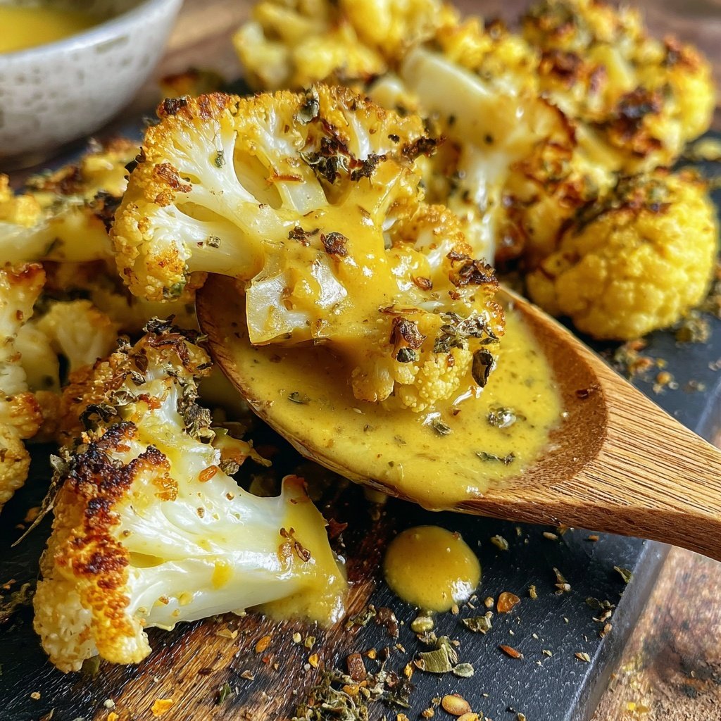 Im Ofen geschmorter Blumenkohl mit Kokos-Currysauce