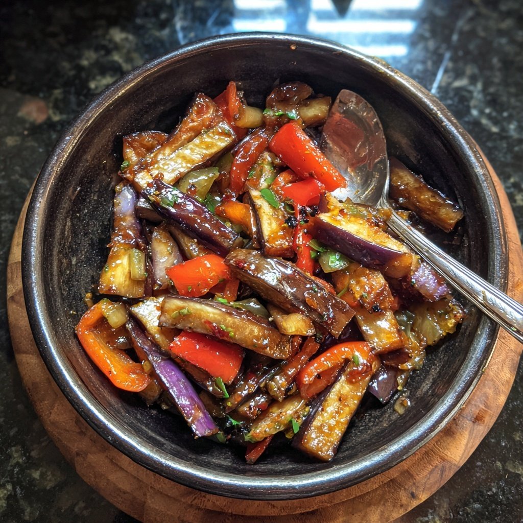 Vegetarische Auberginen Pfanne