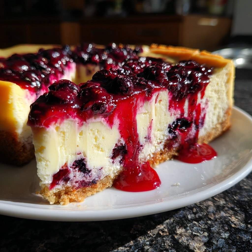 Käsekuchen mit Beerenboden